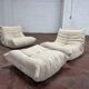 Ligne Roset Togo 2x 1-seater with 1x ottoman in beige corduroy in 10/10 condition!!