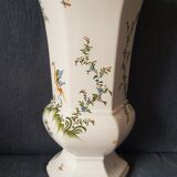 Octagonal vase signed Lallier in Moustier
