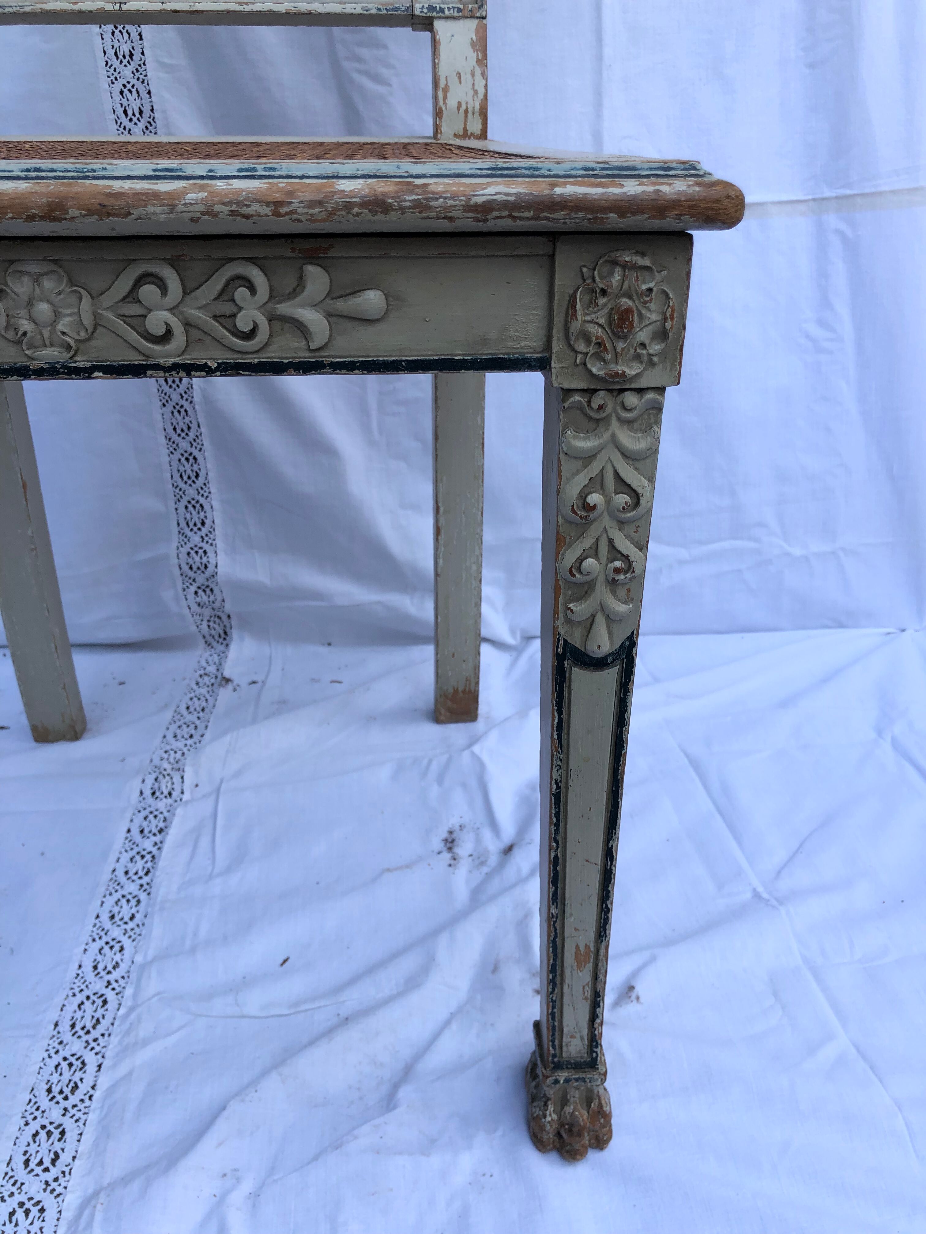 Antique canned chair