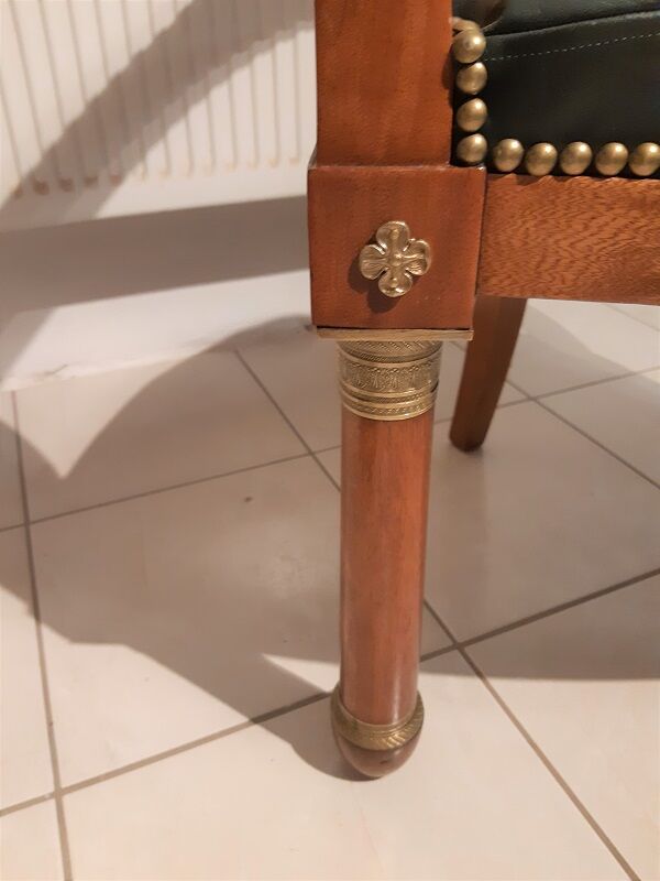 Empire office armchair with column feet