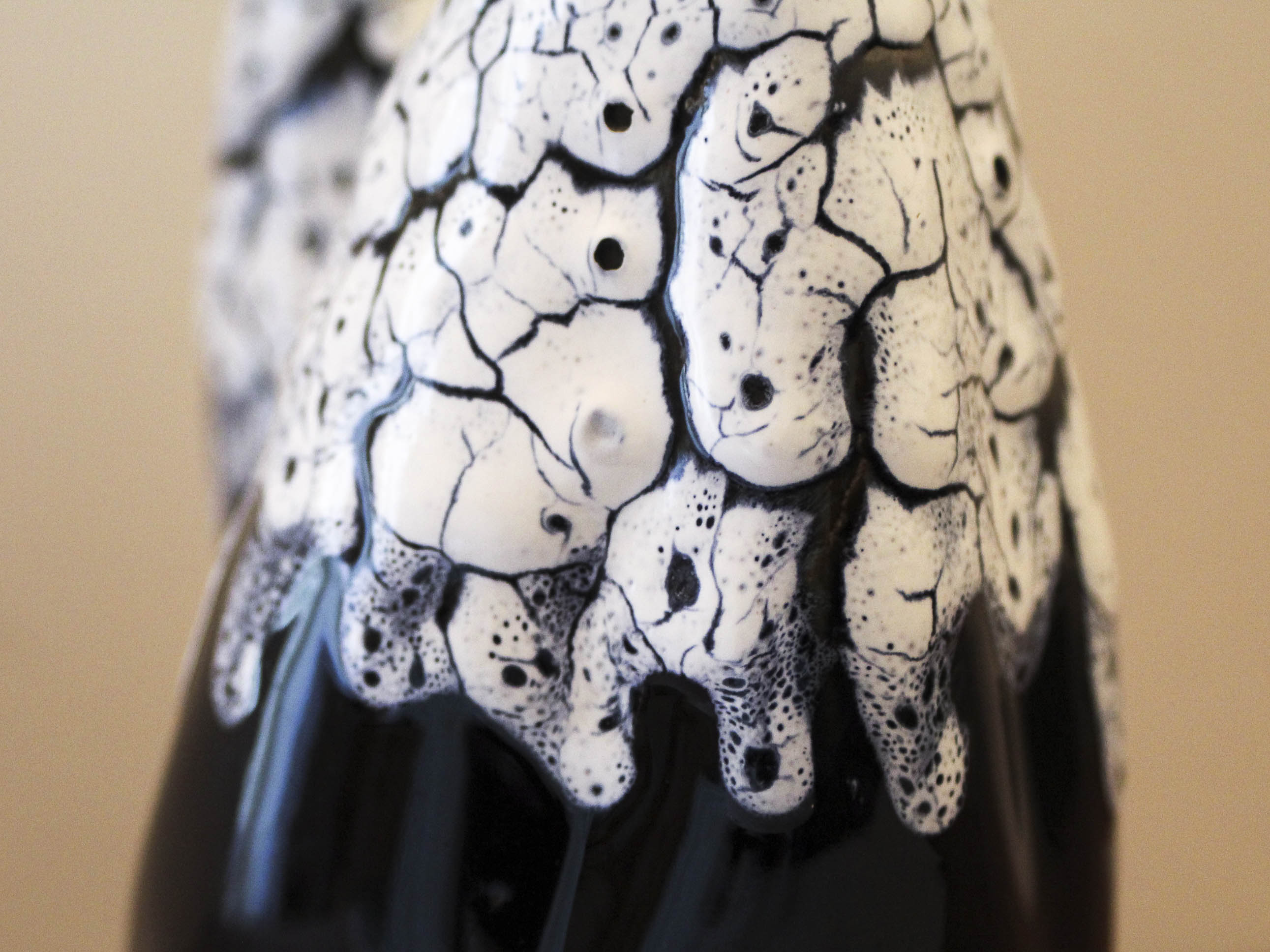 Black and white ceramic pitcher