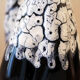 Black and white ceramic pitcher
