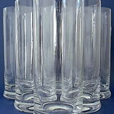 Suite of six glasses with orangeade, long drink, water or table in colorless crystal.