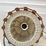 Scandinavian pendant light in wool and teak design 1970