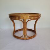 Tabouret rond en rotin