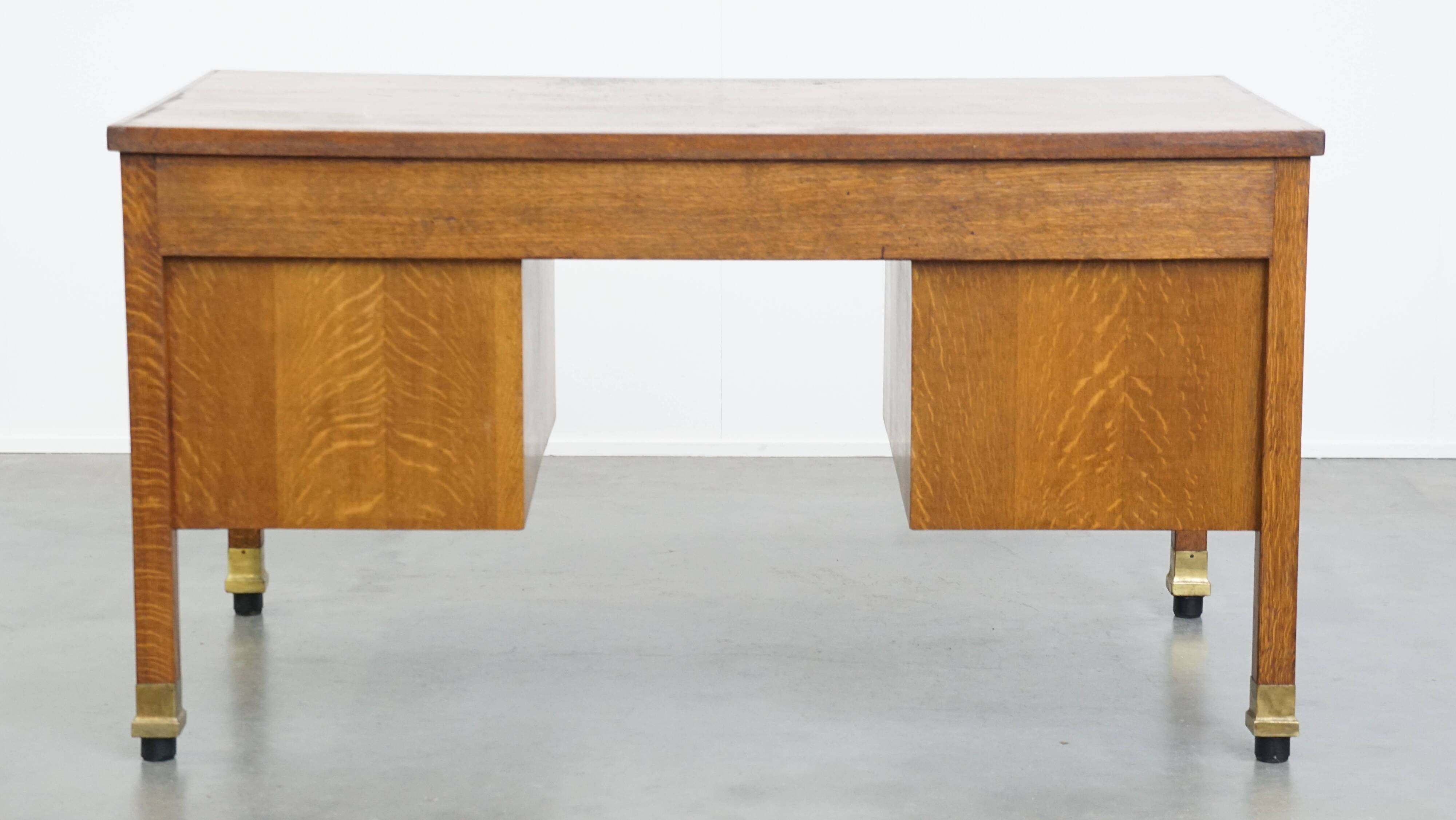 Bureau Art Déco en chêne ancien du début du XXe siècle
