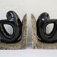 Pair of sculptural ceramic bookends design 70s