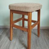 Scandinavian wood and fabric stool