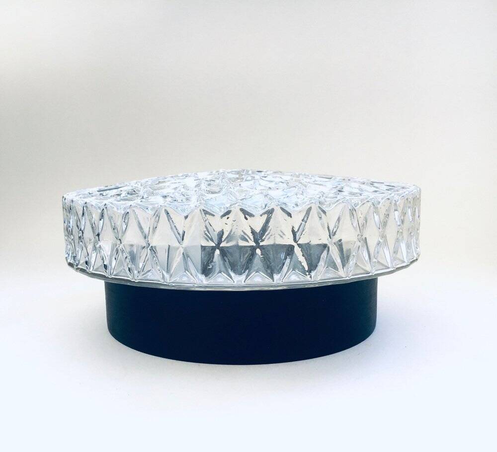 German wall lamp in crystal glass by Bur Leuchten, 1960s