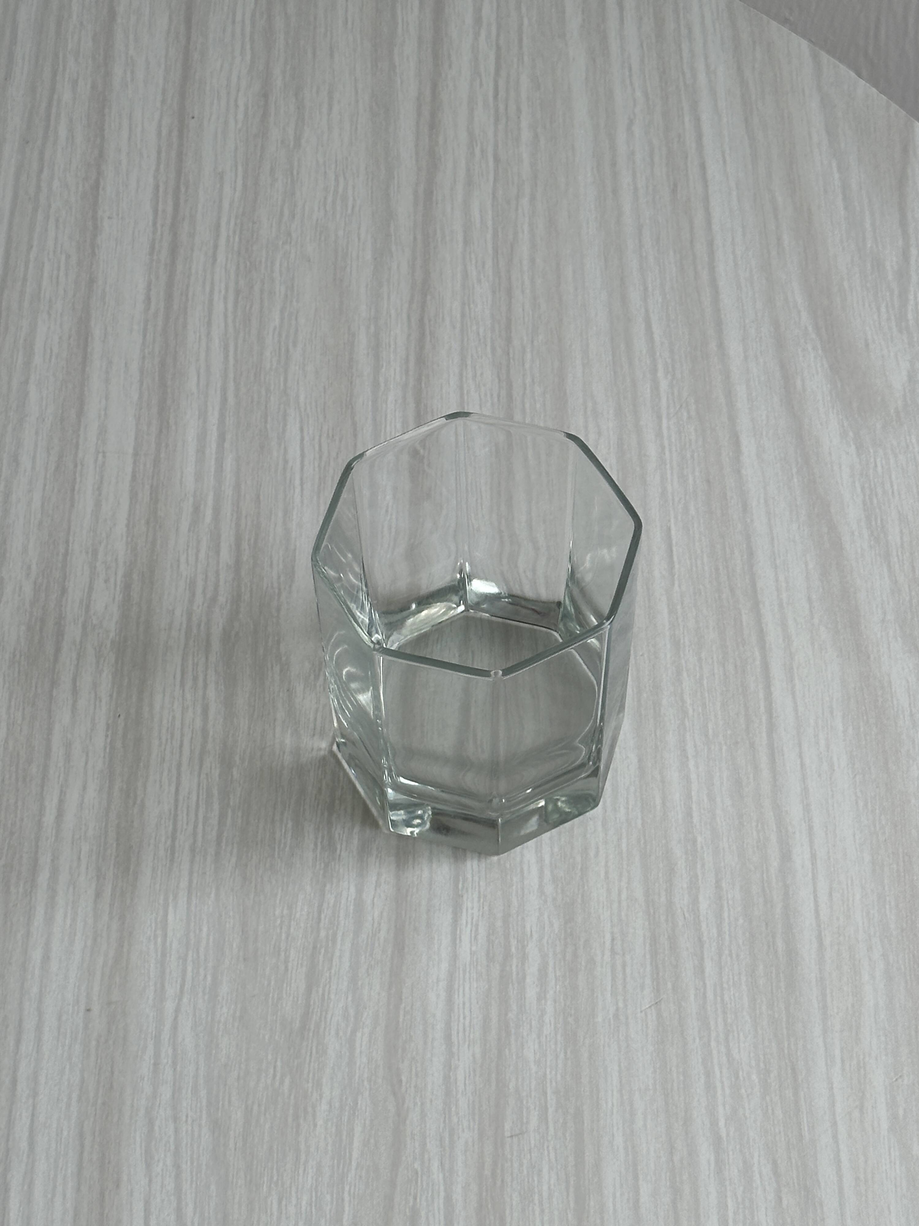 6 octagonal glasses, thick translucent glass, perfect for whiskey