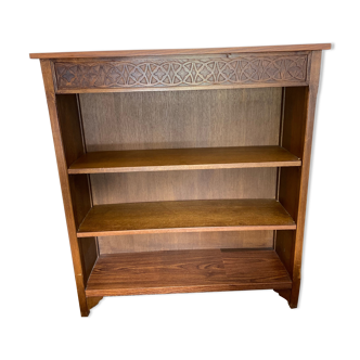 Brutalist style oak bookcase