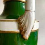 Green and gold ceramic amphora lamp foot