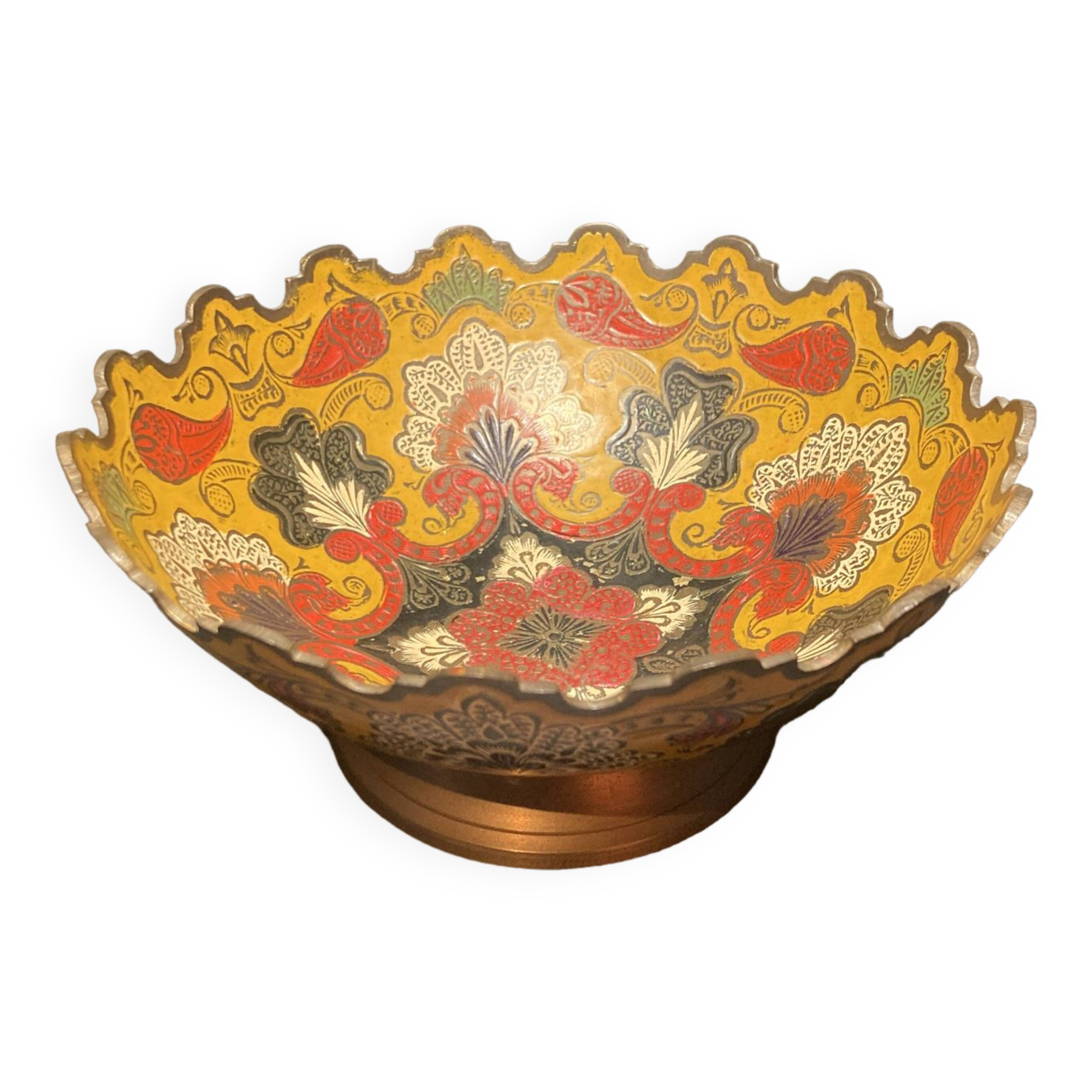 Empty pocket in gold metal