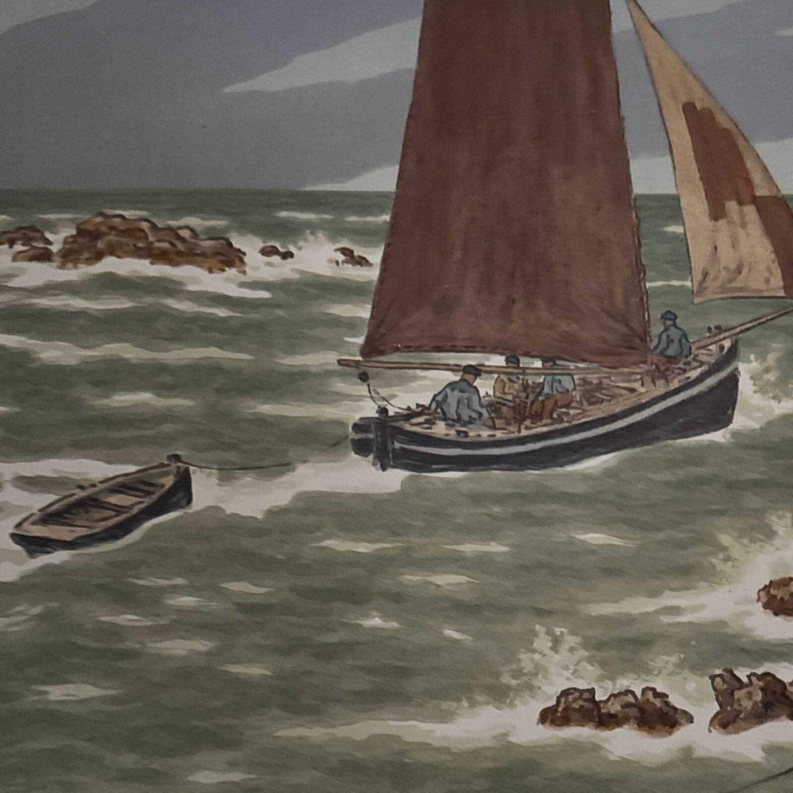 Lithograph by Henri Rivière The Wind of Noroît - The Seaweeds
