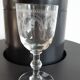Set of 6 crystal wine glasses engraved 40-50s