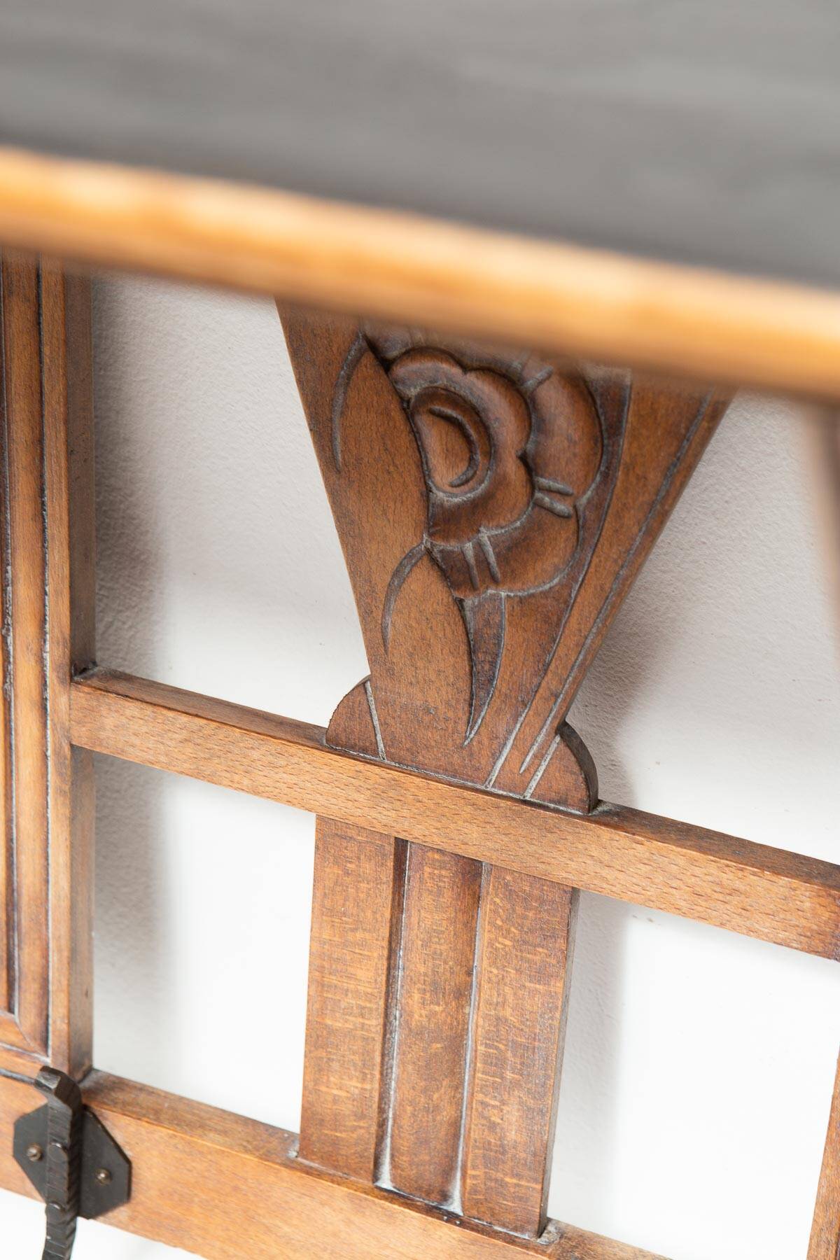 Antique French coat rack with mirror in art deco style circa 1930