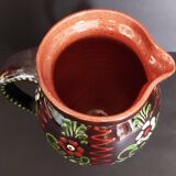 20th century Alsace glazed terracotta pitcher