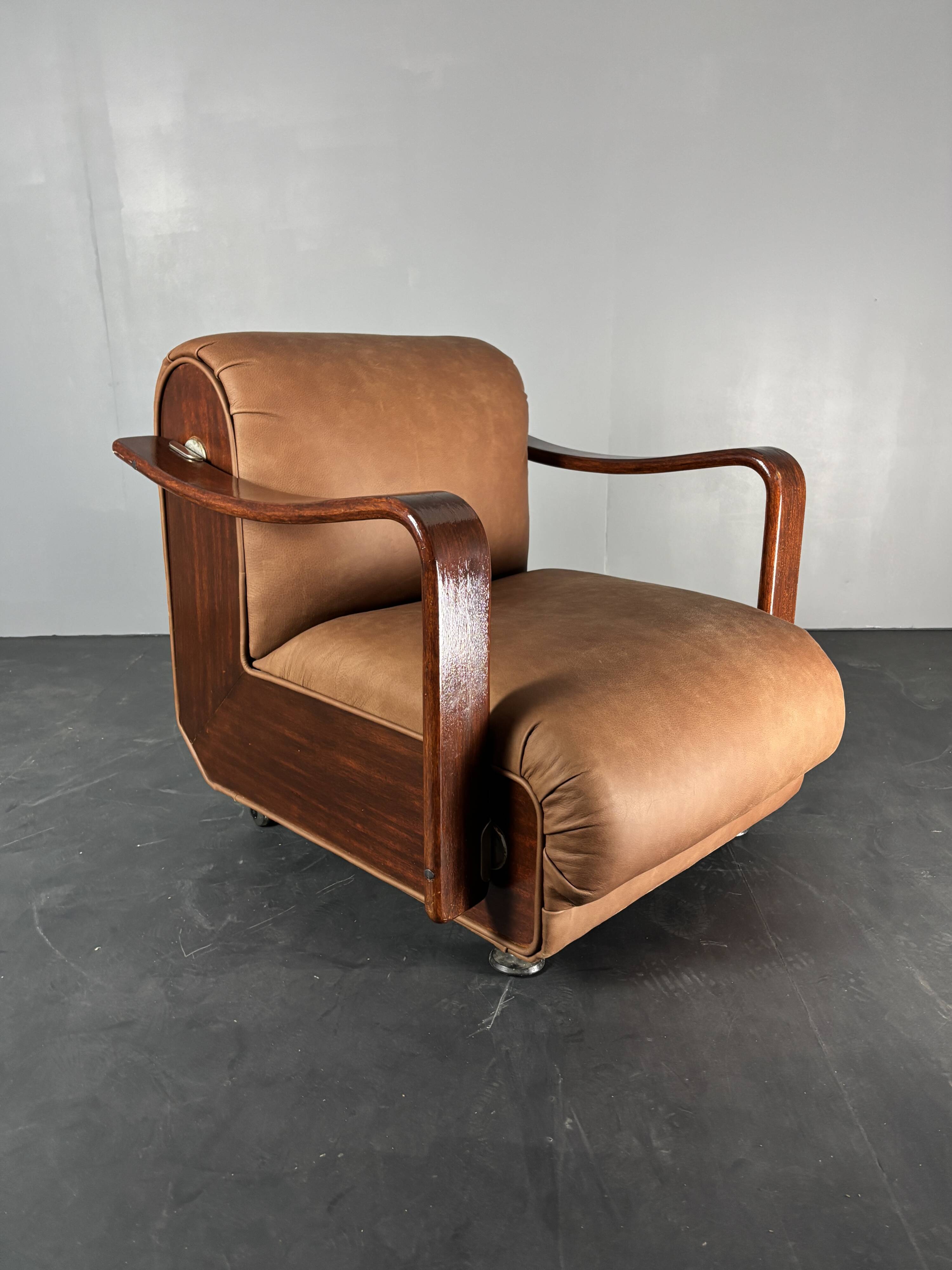Midcentury brutalist embassy lounge or easy low club chair, 1960s