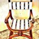 French Empire mahogany office chair with carved detail in the shape of