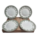 Beautiful set of 4 antique ironstone plates from Saint-Amand and Hamages, Estival model.