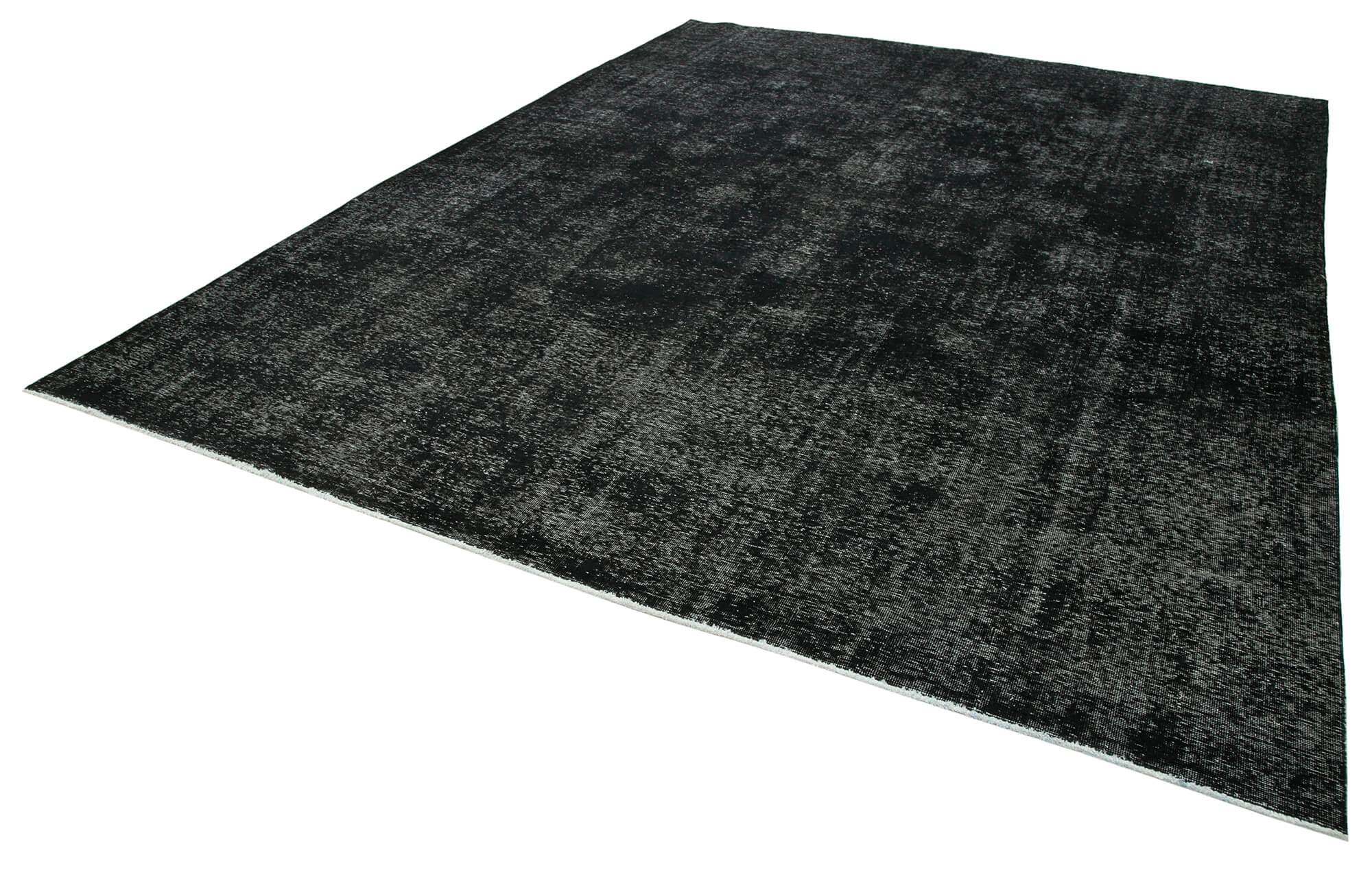 Handwoven Oriental Overdyed 302 cm x 383 cm Black Wool Carpet