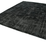 Handwoven Oriental Overdyed 302 cm x 383 cm Black Wool Carpet