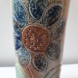 Jean Claude Monange stoneware scroll vase