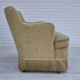 1970s, Danish 2 seater sofa, original condition, green furniture velour, beech wood legs.