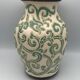 Vintage vase in glazed ceramic with carved decoration of arabesque 22.5 cm