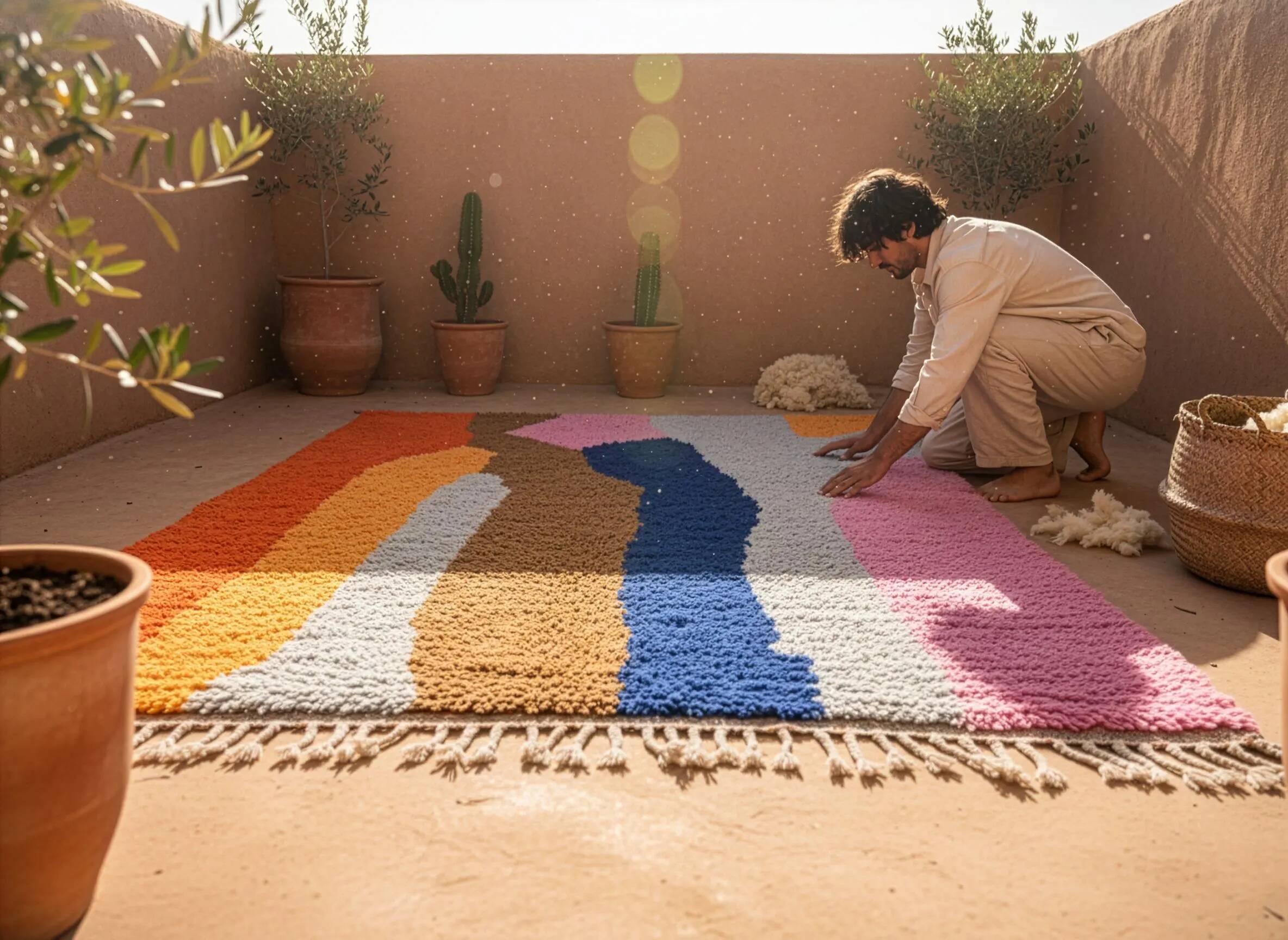 Traditional wool rug Morocco 2.5 x 1.5 m