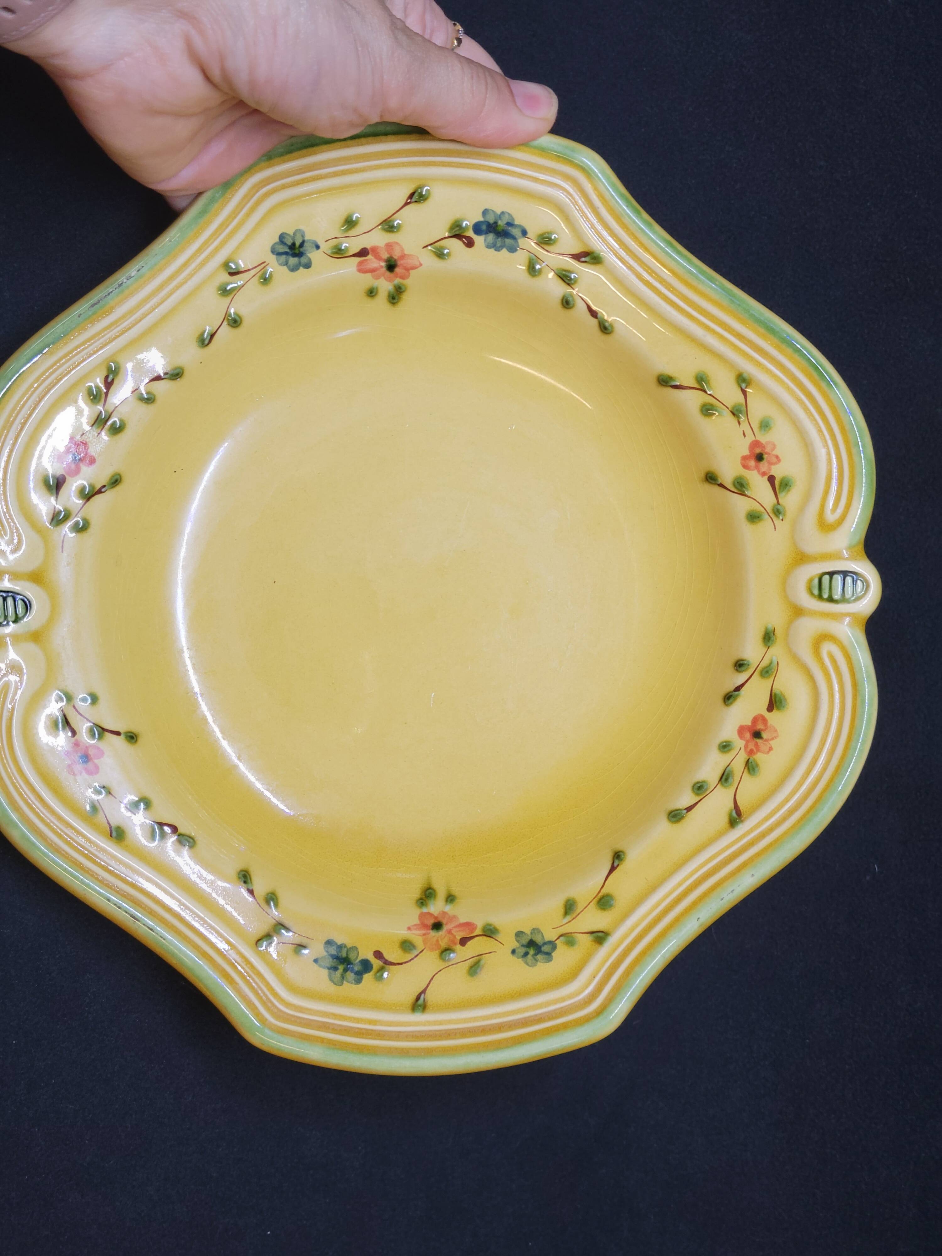 Provençal earthenware by Poet Laval France Vintage Deep Plate