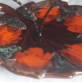 Cheese or fruit platter in Ceramic From Vallauris in the shape of a leaf