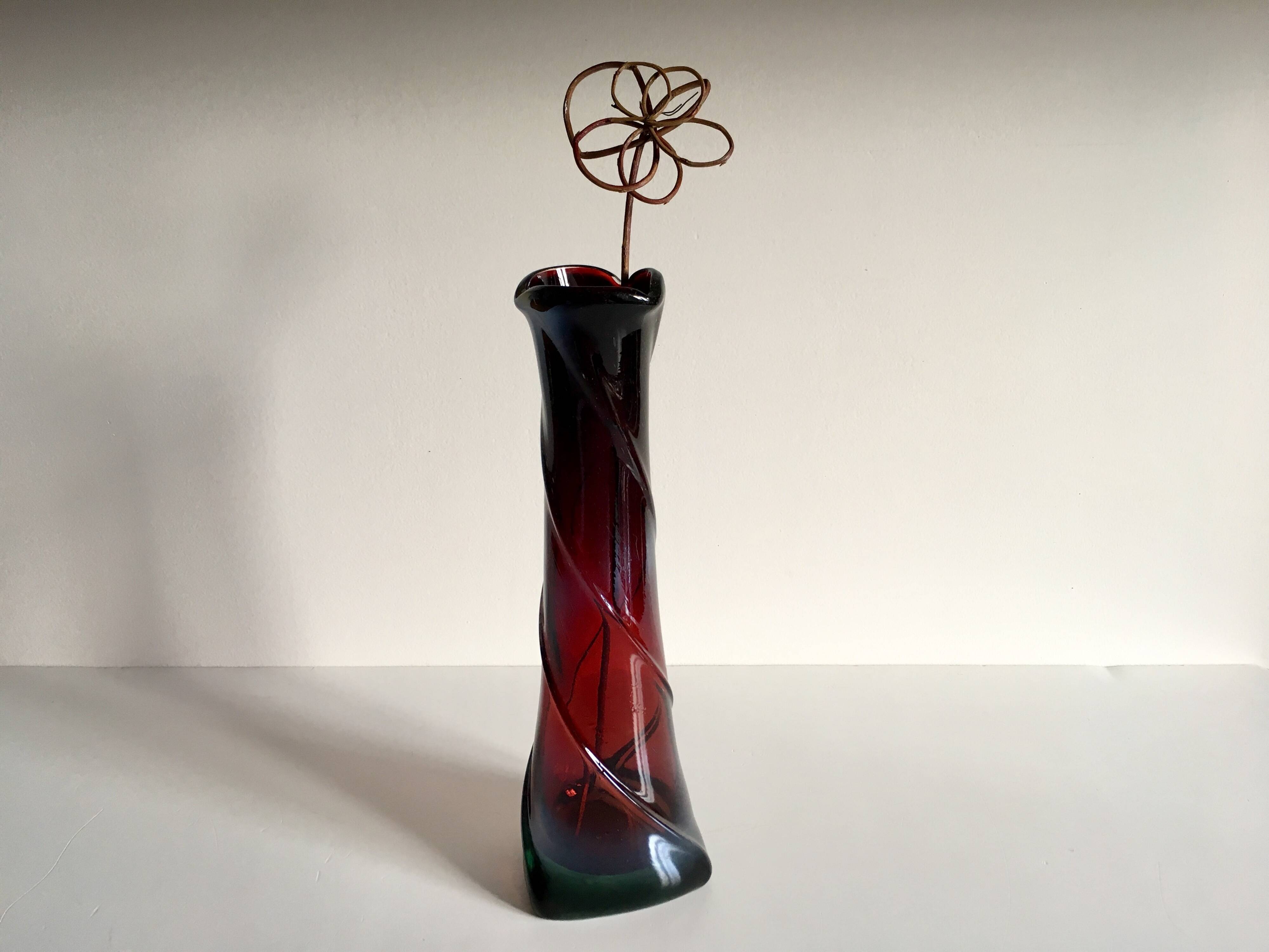 Modernist art deco crystal vase