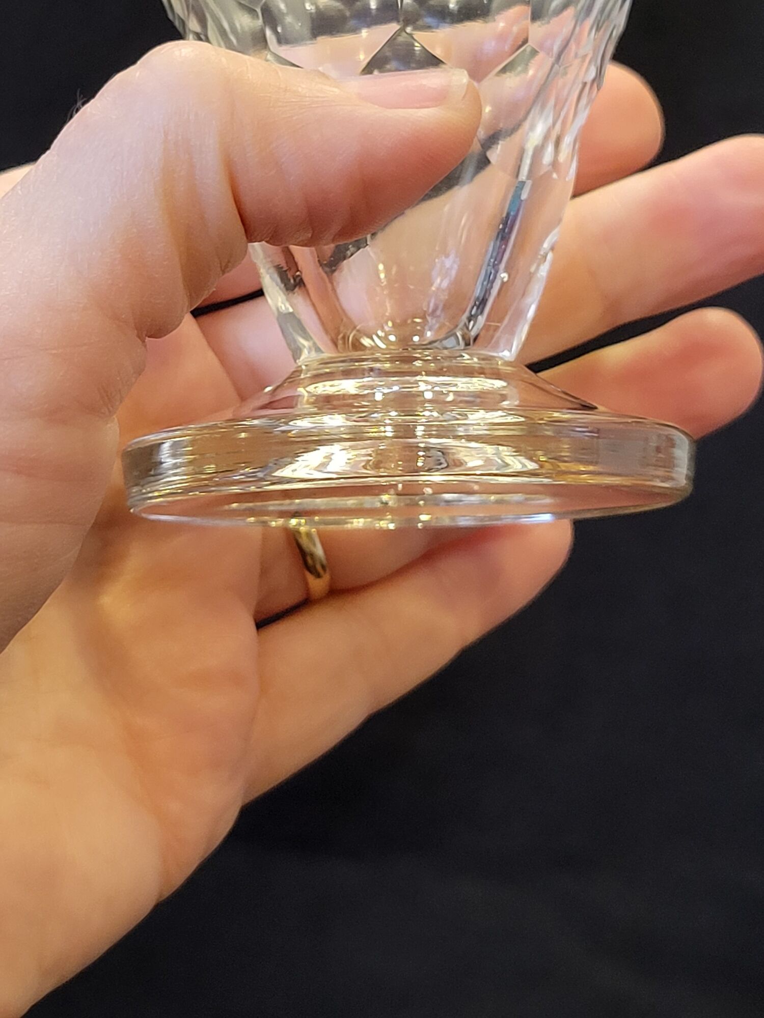 5 old glasses 1930 Verrerie Doyen Belgium model Lido faceted