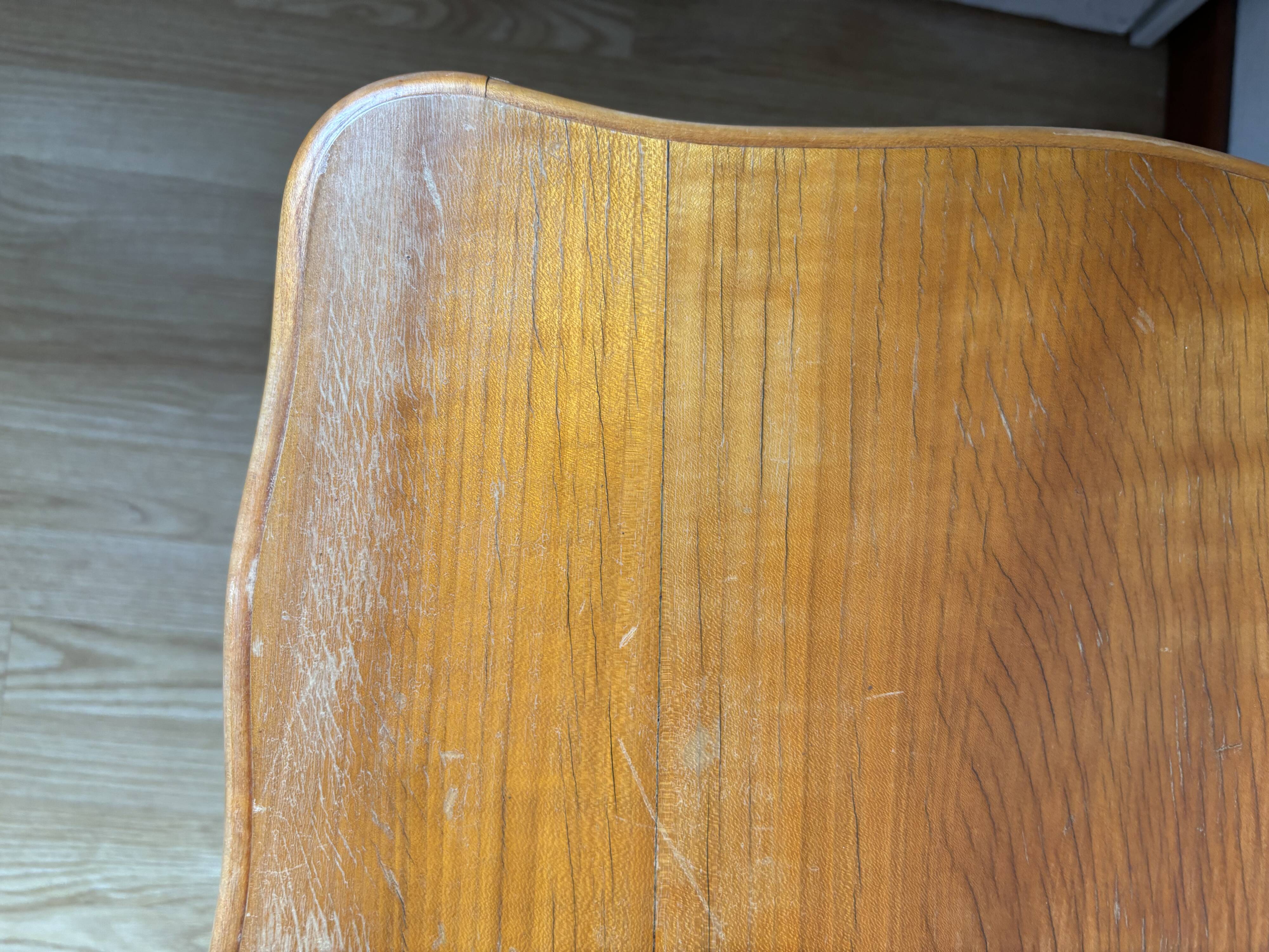 Coiffeuse basse en bois des années 60-70