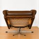 Vintage Danish mid-century brown leather swivel chair 1970s