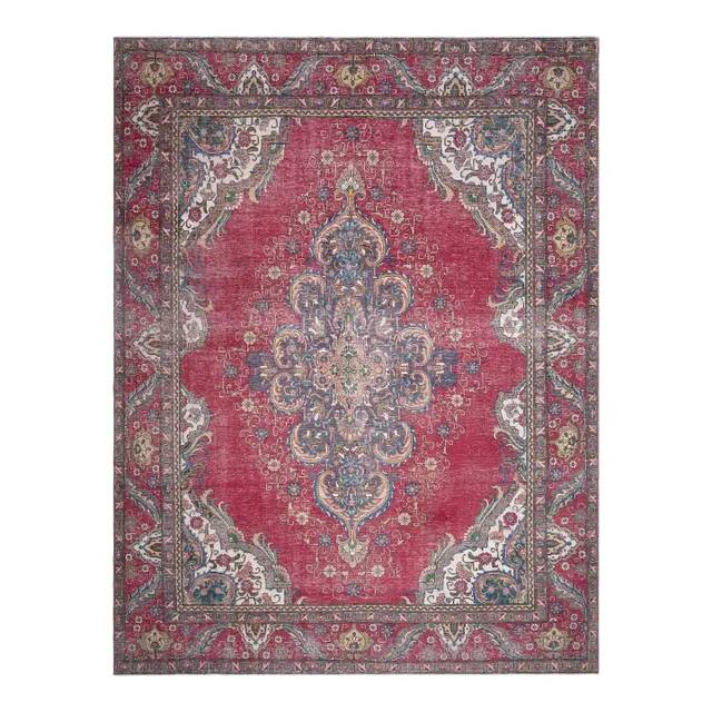 1970s Vintage Persian Handmade Wool Cotton Red Oversized Area Rug 282x360