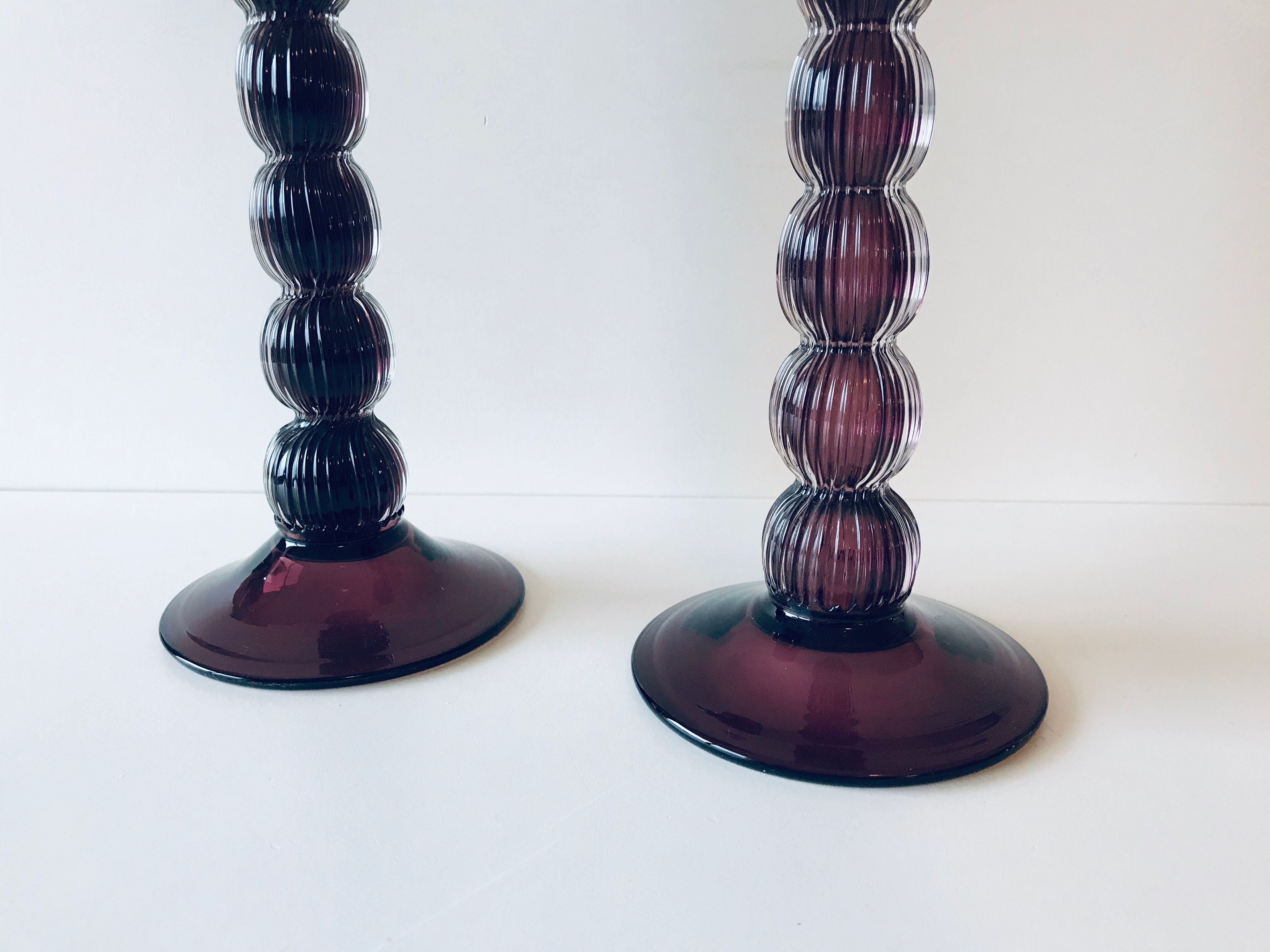 Glass candlesticks