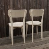 Paire de chaises bistrot en bois peint