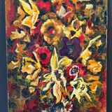 Oil on cardboard by J.-P. Ducos still life 1960