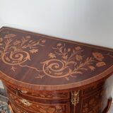 Commode demi-lune ancienne circa 1930 marqueterie