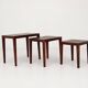 Tables gigognes en palissandre par Severin Hansen, Haslev Møbelsnedker Danemark années 60.