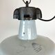 Industrial Grey Enamel Factory Lamp with Cast Iron Top, 1960s