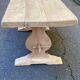 Grande table de monastère étroite décapée en chêne massif brut 200cm
