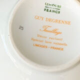 Hollow dish in limoges porcelain Guy Degrenne model vintage foliage