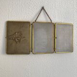 Mirror triptych vintage barber 1920 - 21 x 48 cm