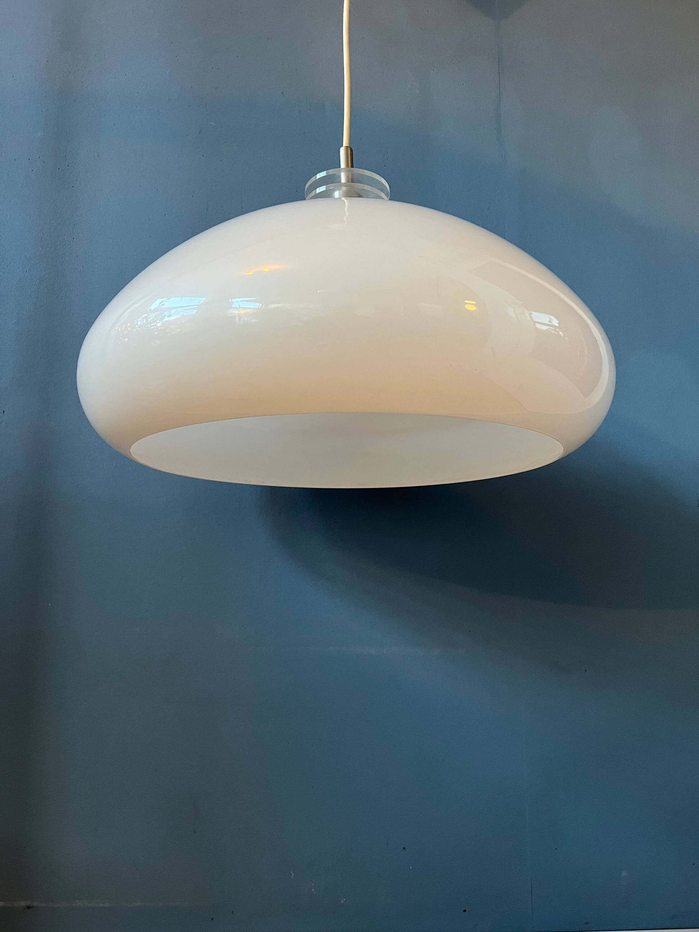 Mushroom pendant - Space Age white light fixture