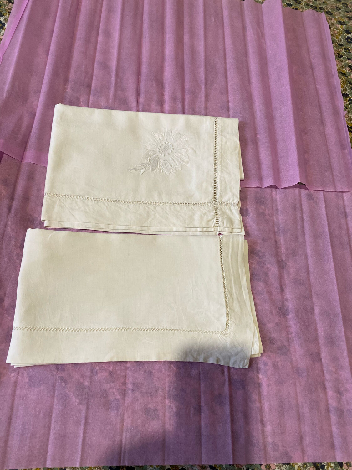 Set of two linen pillowcases