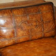 Fendi canapé in embossed crocodile leather, hand-patinated and dyed.