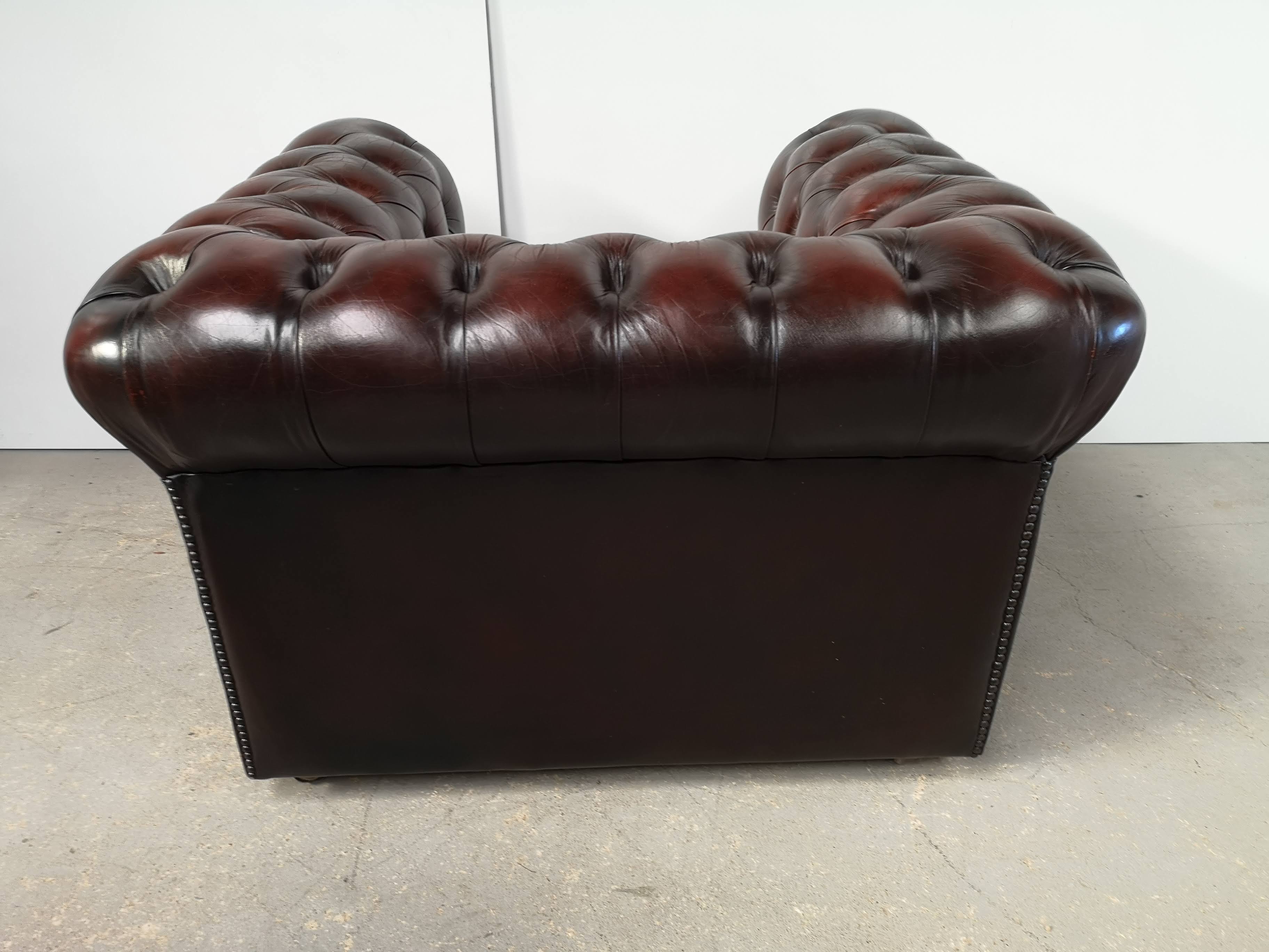 Armchair chesterfield mahogany leather English style